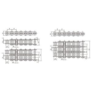 Sorozatú csapszeg típusú, rövid osztású precíziós görgős lánc