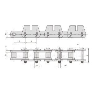 szállító lánc rögzítésekkel