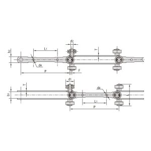 kettős csuklós szállító lánc