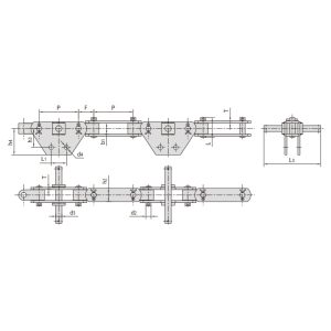 kettős csuklós szállító lánc