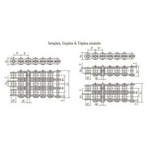 nagy teherbírású sorozatú csapos típusú görgős lánc