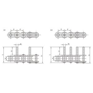 rövid osztású szállító lánc hosszabbított