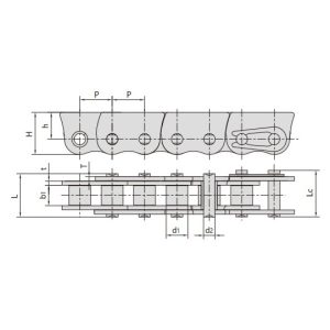 rozsdamentes acélból készült, oldalirányú elmozdulást gátló láncok ablakok tolószerkezetéhez