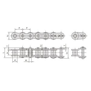 rozsdamentes acél rövid láncszemű görgős lánc