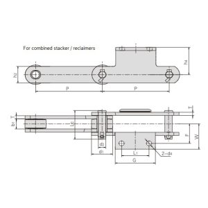 rakodó-visszanyerő láncszalag-szállító szerelvényekkel